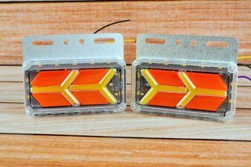 Габаритний ліхтар LED з поворотом та підсіткою 24V жовтий (1шт) доза 2шт NEW 4099 фото