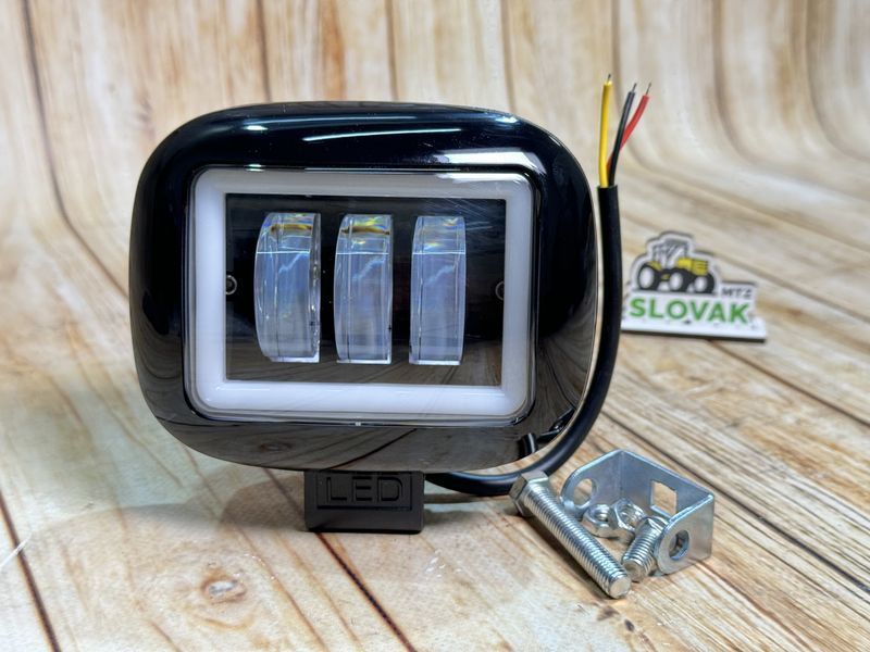 Додаткова світлодіодна LED фара 45Вт Квадратна (Black)+ Ангельський Очей Чіткої світловий тіньової кордоном 4061 фото