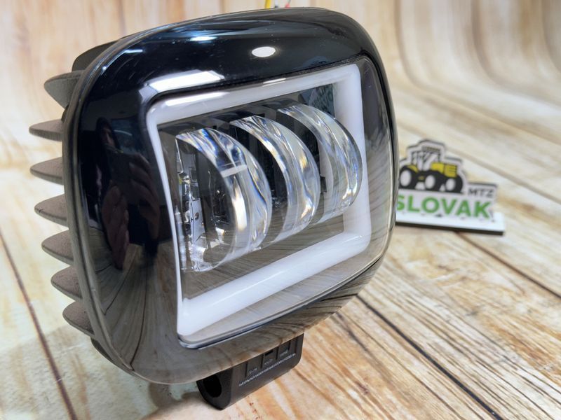 Додаткова світлодіодна LED фара 45Вт Квадратна (Black)+ Ангельський Очей Чіткої світловий тіньової кордоном 4061 фото