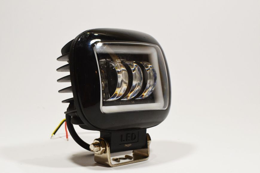 Додаткова світлодіодна LED фара 45Вт Квадратна (Black)+ Ангельський Очей Чіткої світловий тіньової кордоном 4061 фото