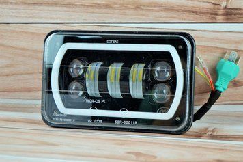 Світлодіодна LED фара 75Вт ближній+дальній+габарит+поворот прямокутна (на 4 режими) 0777 фото
