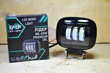 Додаткова світлодіодна LED фара 45Вт Квадратна (Black), чітка границя світла ДХО NEW LEADER 3030 фото