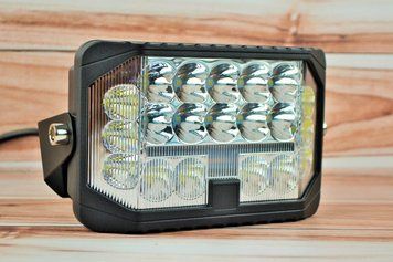 Фара LED прямокутна 96W 6000K Дальнє + ближнє світло та жовте (32 діодів) (18см х 11.5см х 5см) 4148 фото