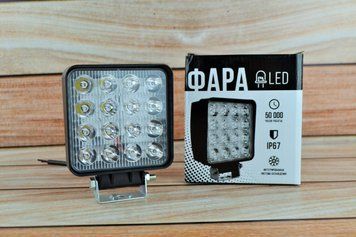 Світлодіодна LED-фара робоча 48 Вт, (3 Вт*16ламп) (товщина радіатора 40 мм) 2949 фото