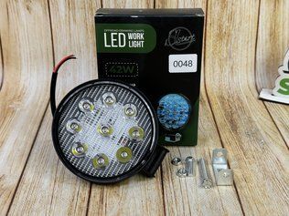 Світлодіодна LED Кругла фара робоча 27W/60&deg; 27Вт,(3Вт*9ламп) Широкий промінь, SUPER POWER (Тонкий радіатор) 0048 фото