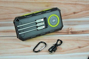 Повербанк на сонячній батареї Power Bank 30000 mAh Ліхтар LED сонячна панель (Шнури зарядки) Безпр. Заряджання 531 фото
