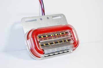 Габаритний ліхтар LED з поворотом та підсіткою 24V червоний (1шт) доза 2шт NEW 4096 фото